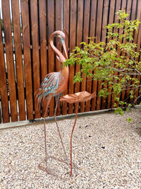 Iron Art Lotus Leaf Crane Bird Feeder Ornament for Garden & Wedding Decor