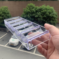 5-Grid Transparent Poker Chip Tray Holder Storage Box for 40x3.3mm Chips, Holds 100 Chips