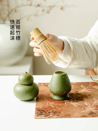 Matcha Bowl and Whisk Set - Ceramic Song Dynasty Style Tea Ceremony Kit