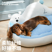 ZEZE Arctic Bear Cooling Pet Bed Mat Washable for Dogs