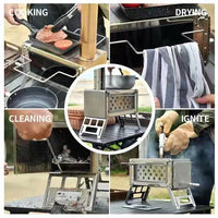 Portable Wood Burning Stove for Outdoor Camping, Picnics, BBQ, Tent Heating, Cooking, and Tea Making