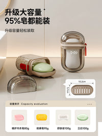 BDO Portable Travel Soap Dish with Lid and Drain for Business Trips
