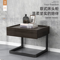 Bedside Table, Modern Minimalist Nightstand with Drawer, Italian Style Bedroom Furniture, Home Storage Shelf