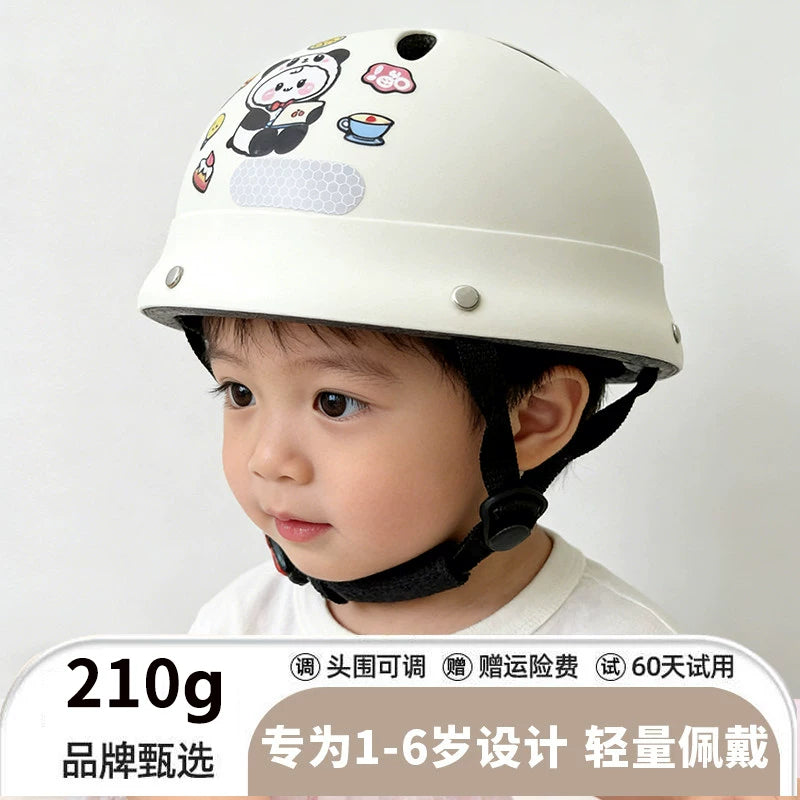 Kids' Adjustable Safety Helmet for Electric Scooters & Bikes, Toddler Half-Face Protective Gear with Bear Ears