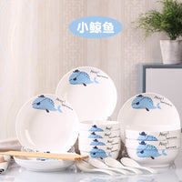 18-Piece Dinnerware Set with Bowls, Plates, and Chopsticks for Home or Dorm
