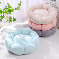 Flower Pet Bed for Cats and Small Dogs, Enclosed Warm House with Blanket, All Seasons