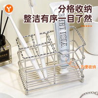 Stainless Steel Toothbrush Holder for Bathroom Vanity, Electric Toothbrush and Toothpaste Organizer