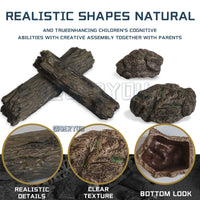 Artificial Tree Stump & Branch Model with Stone Ornaments for Landscaping