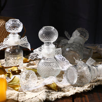Mini Embossed Glass Vase with Lace Lid - Creative Desktop Decor