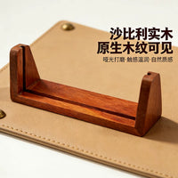 Acrylic Table Sign Holder with Wooden Base for Price Display and Advertisements