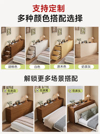 Slim Bedside Storage Cabinet with Shelves, Narrow End Table for Small Spaces