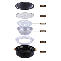Outdoor Camping Portable Charcoal Tea Stove and Grill Set with Multi-functional Roasting Pan