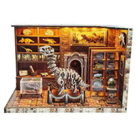DIY Miniature Wooden Book Nook Model Kit - Dinosaur Research Institute 3D Puzzle