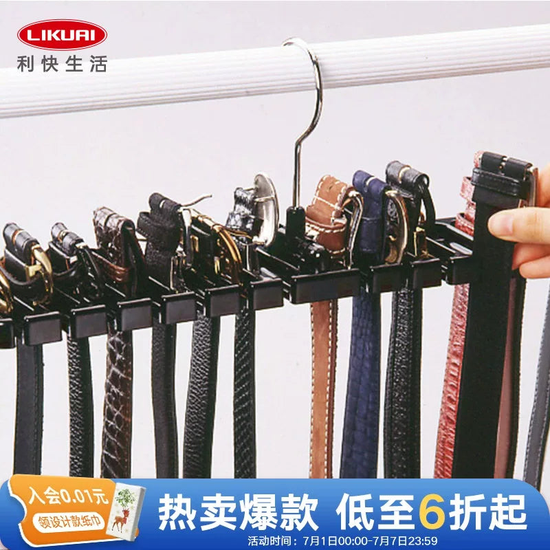 Multi-functional Belt Hanger with 14 Hooks for Ties, Scarves, and Belts