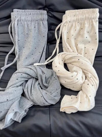 Plus Size Polka Dot Casual Pants for Women, High Waist Loose Fit Thin Summer Trousers