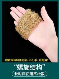 Brass Wire Scrubber for Kitchen Cleaning, Non-Shedding Pot and Dish Scrubber