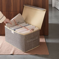 Foldable Storage Box with Lid, Large Capacity Fabric Organizer for Clothes, Toys, and Home Essentials