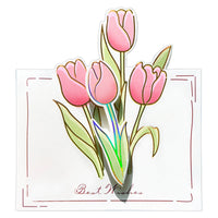3D Pop-Up Flower Bouquet Greeting Cards with Envelope for Various Occasions