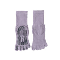 Anti-Slip Yoga Pilates Toe Socks for Women, Mid-Calf Athletic Grip Socks
