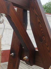 Outdoor Wooden Swing Chair for Patio Yard Balcony - Anti-Corrosion Multi-Person Rocking Chair