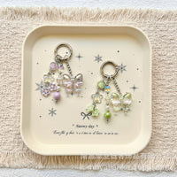 Japanese Style Sweet Gardenia Butterfly Keyring Car Ornament Luggage Charm