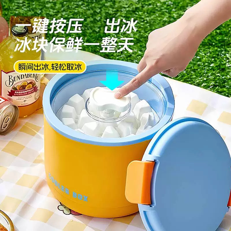 Insulated Ice Bucket with Lid and Handle, Large Capacity Portable Ice Container for Outdoor Picnics and Camping