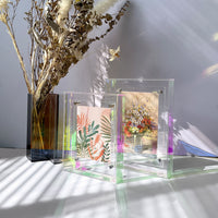 Magnetic Acrylic Photo Frame for Instant Photos and Postcards, Double-Layer Display Stand
