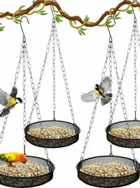Hanging Metal Mesh Bird Feeder Tray for Garden & Outdoor