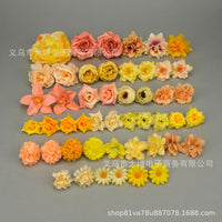 48pcs Autumn Artificial Chrysanthemum Rose Flower Heads for DIY Christmas Wreath Floral Arrangements Craft