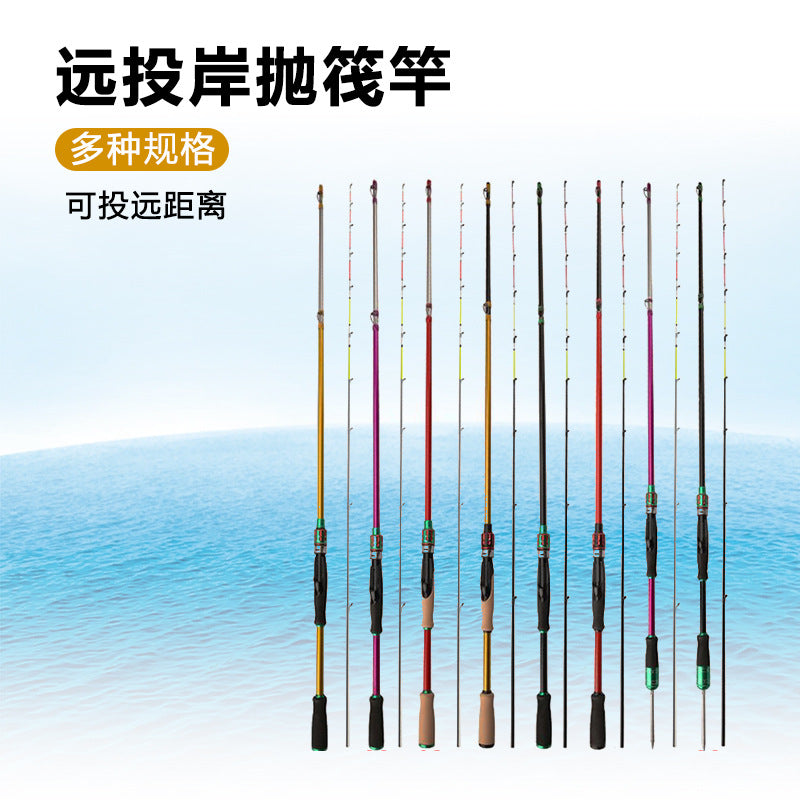 Fiberglass Raft Fishing Rod with Soft Tip for Shore Casting and Trolling