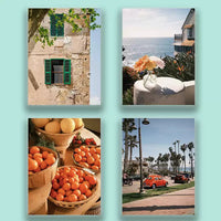 Seaside Town Scenery Photography Poster for Room Decor