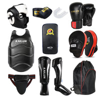 Boxing Protective Gear Set for Kids and Adults - Headgear, Groin Guard, Shin Guards, Chest Protector