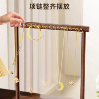 Wooden Necklace and Bracelet Display Stand with Multiple Hooks