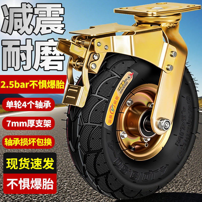 Inflatable Universal Wheel 6/8/10 Inch Pneumatic Rubber Caster for Hand Trolley Silent Heavy Duty
