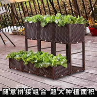 Rolling Raised Garden Bed Planter Box for Vegetables and Flowers, Balcony and Rooftop Gardening