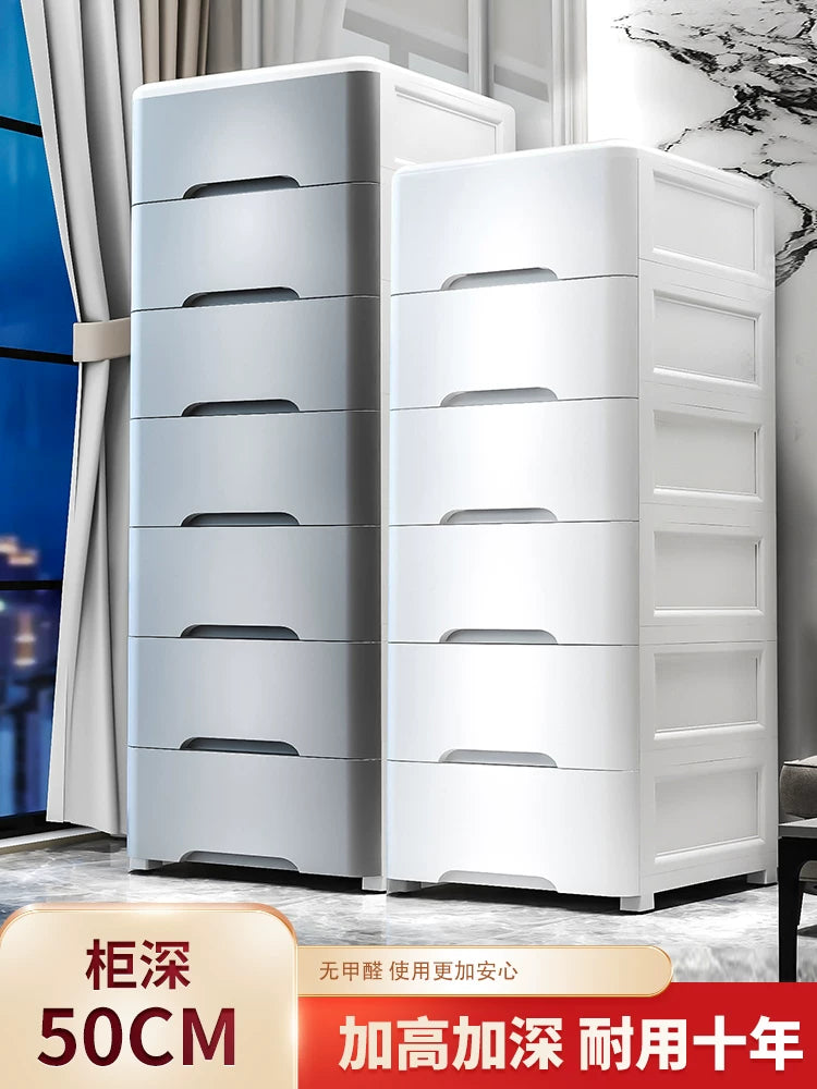 Deep 50CM Gap Storage Cabinet Drawer Type Baby Kids Organizer Plastic 5-Drawer Thickened Storage Cabinet
