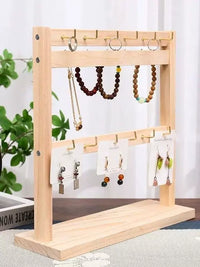 Solid Wood Jewelry Display Stand for Bracelets, Bangles, and Watches - Nordic Style Organizer