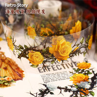 Retro Story Thorn Rose Series Washi Tape for Journal Decoration