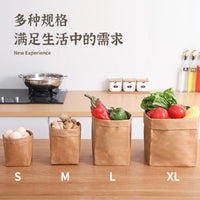 Washable Kraft Paper Storage Bag for Kitchen, Bedroom, and Planters