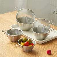 Hoinvaet Stainless Steel Rice Washing Strainer Basket with Handles, Multi-functional Colander for Fruits and Vegetables