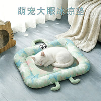 Pet Cooling Mat for Cats and Dogs, Breathable Ice Silk Pad for Sofa and Pet Beds, Anti-Slip and Bite-Resistant
