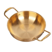 Korean Style Stainless Steel Hot Pot with Double Handles for Ramen, Seafood, and Gatherings