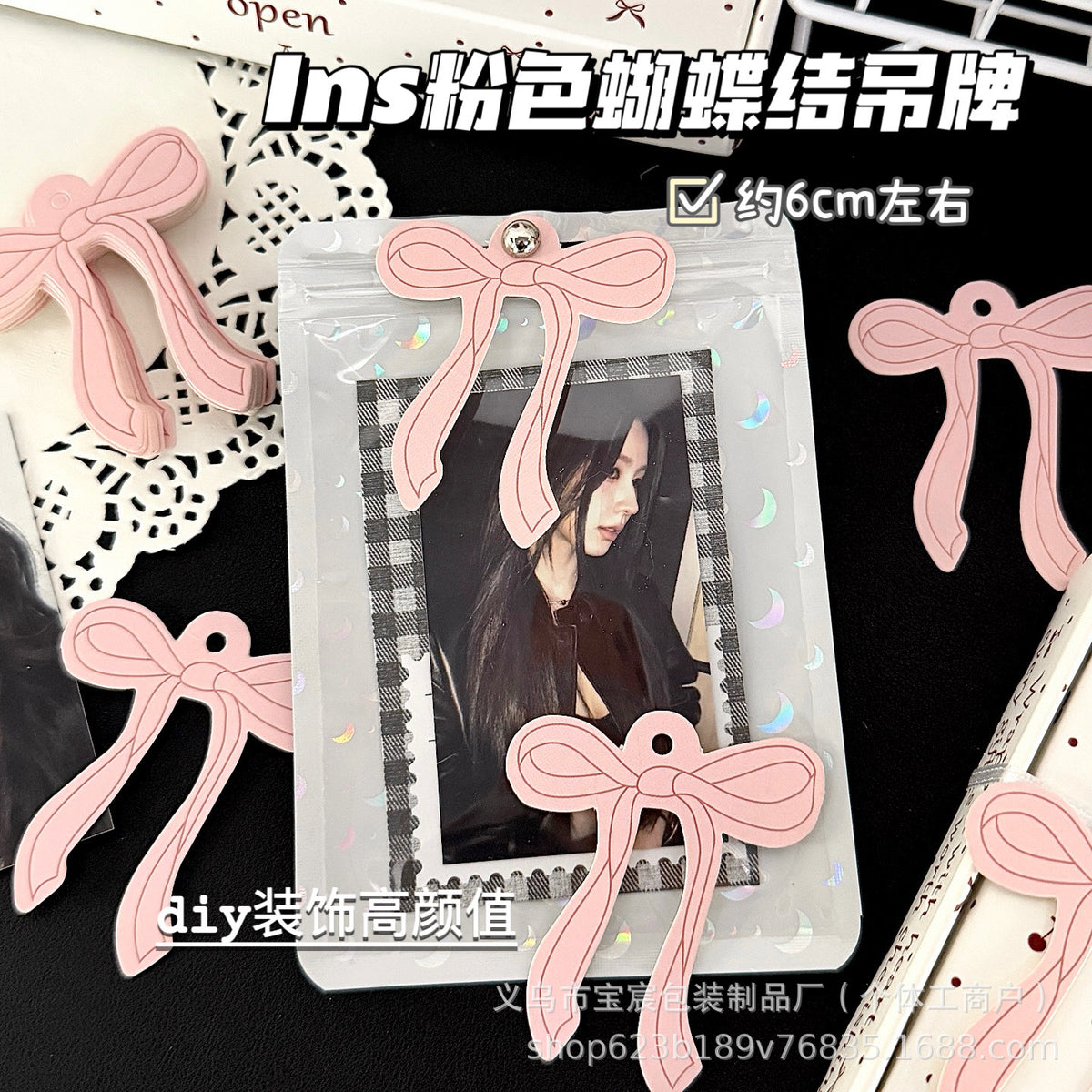 INS Pink Irregular Bowknot Gift Tags for DIY Decoration and Greeting Cards