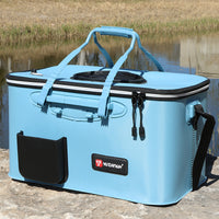 EVA Thickened Live Fish Bucket with Oxygen Pump for Fishing