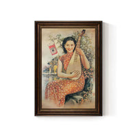 Vintage Shanghai Cheongsam Beauty Wall Art for Home and Commercial Decor