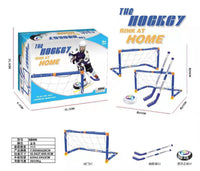 Kids' Portable Hover Soccer Ball Game Set with Goals and Hockey Sticks, Indoor/Outdoor Interactive Toy