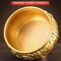 Pure Copper Treasure Basin Ornament for Wealth and Prosperity, Chinese Style Home Decor