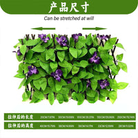Expandable Artificial Fence with Greenery and Flowers for Garden Decoration