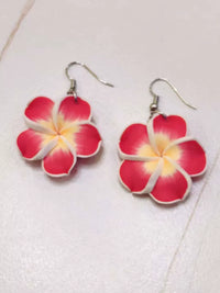 Bohemian Polymer Clay Plumeria Dangle Earrings for Women