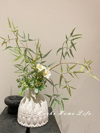 Artificial Fern and Retro Vase Set for Home Decor and Photography